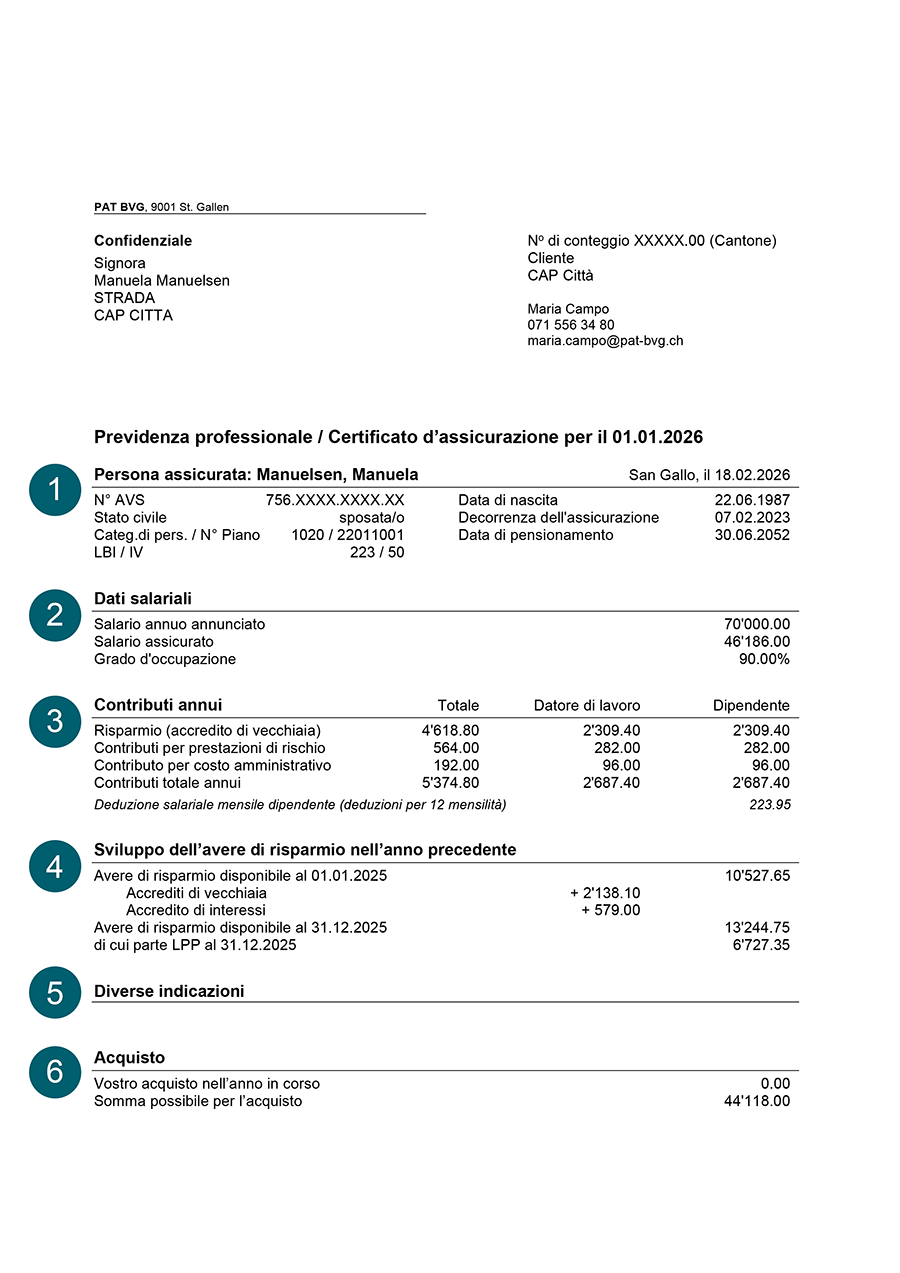 Certificato d’assicurazione: Pagina 1